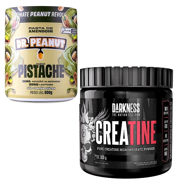 CREATINA 30OG DARKENSS + PASTA DE AMENDOIM DR PEANUT 600G