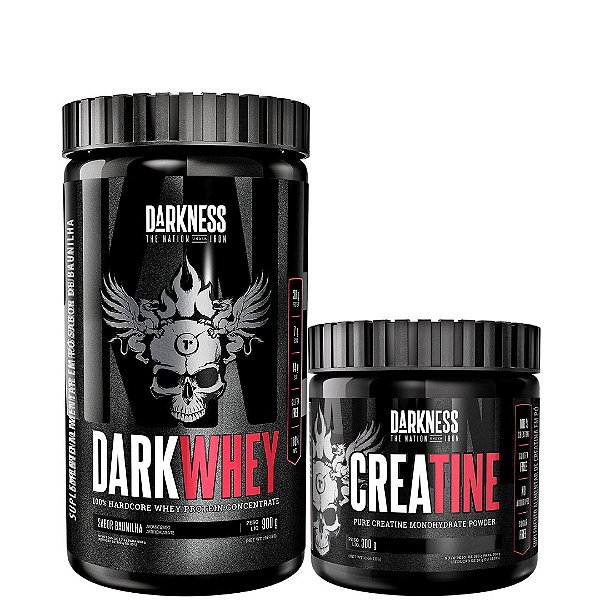 DARK WHEY 900G DARKENSS - CREATINA 300G 100% - DARKENSS