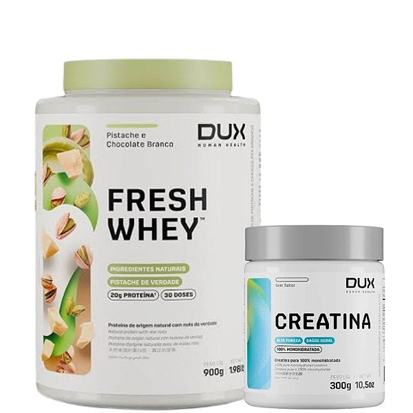 FRESH WHEY 3W 900G - CREATINA 300G 100% PURA - DUX HUMAN HEALTH