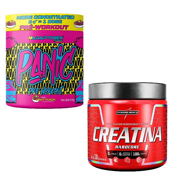 PANIC PRÉ WORKOUT (300G)  ADAPTOGEN - CREATINA 300G 100% - INTEGRALMÉDICA
