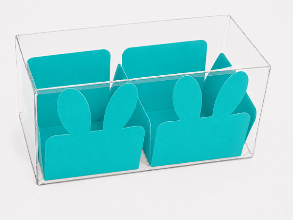 Caixa Clean 2 Doces com Forminha de Orelinha Páscoa Cores - 10 unidades