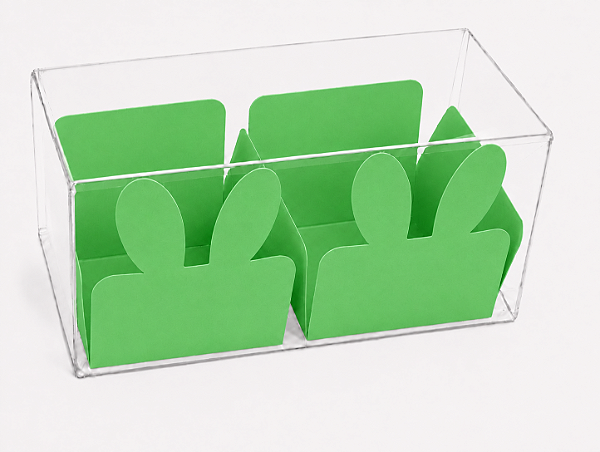 Caixa Clean 2 Doces com Forminha de Orelinha Páscoa Cores - 10 unidades