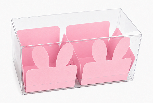 Caixa Clean 2 Doces com Forminha de Orelinha Páscoa Cores - 10 unidades