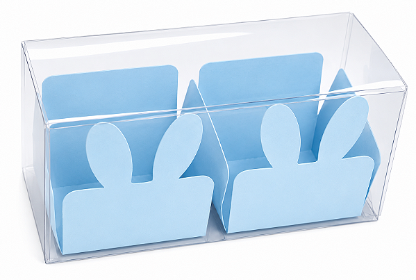 Caixa Clean 2 Doces com Forminha de Orelinha Páscoa Cores - 10 unidades