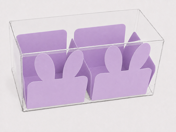 Caixa Clean 2 Doces com Forminha de Orelinha Páscoa Cores - 10 unidades