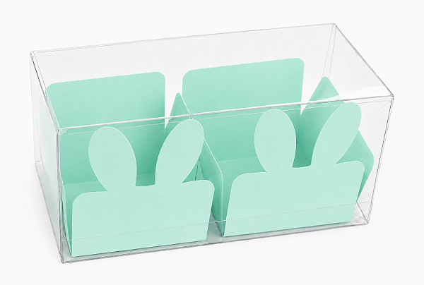 Caixa Clean 2 Doces com Forminha de Orelinha Páscoa Cores - 10 unidades