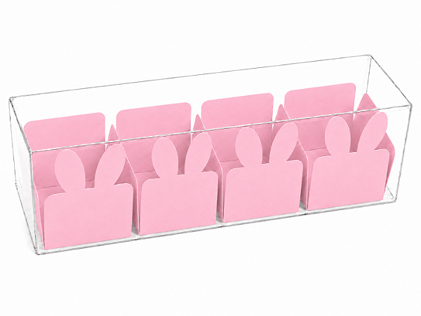 Caixa Clean 4 Doces com Forminha de Orelinha Páscoa Cores - 10 unidades