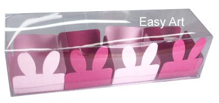 Caixa Clean 4 Doces com Forminha de Orelinha Páscoa Cores - 10 unidades