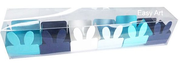 Caixa Clean 6 Doces com Forminha de Orelinha Páscoa Cores - 10 unidades