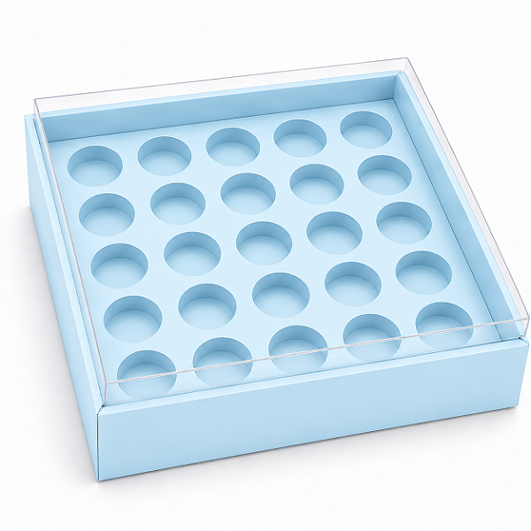 Caixa com Berço para 25 Brigadeiros 20x20x4,5 - Pct com 10 Unidades
