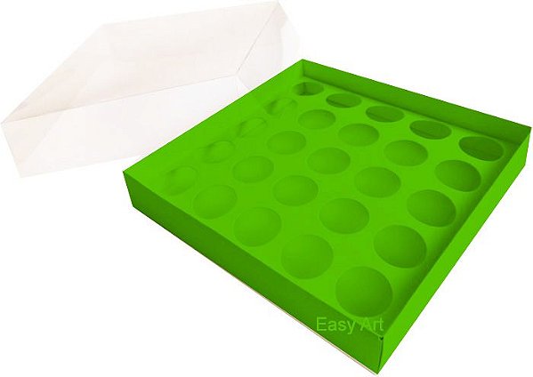 Caixa com Berço para 25 Brigadeiros 20x20x4,5 - Pct com 10 Unidades