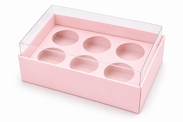 Caixa com Berço para 6 Brigadeiros 12x8x4,5 - Pct com 10 Unidades