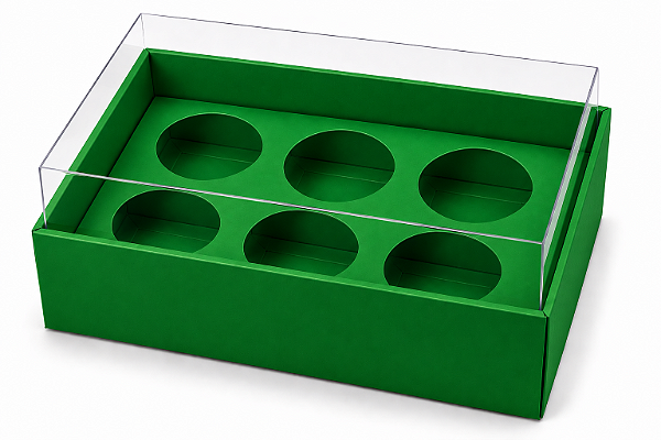 Caixa com Berço para 6 Brigadeiros 12x8x4,5 - Pct com 10 Unidades