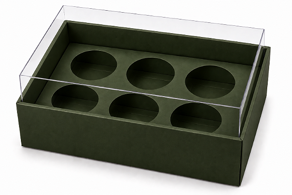 Caixa com Berço para 6 Brigadeiros 12x8x4,5 - Pct com 10 Unidades