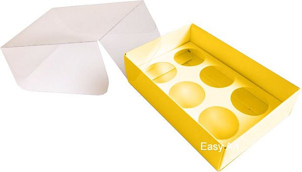 Caixa com Berço para 6 Brigadeiros 12x8x4,5 - Pct com 10 Unidades