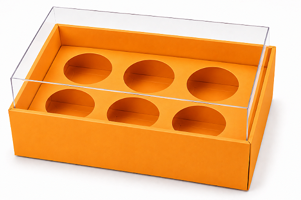 Caixa com Berço para 6 Brigadeiros 12x8x4,5 - Pct com 10 Unidades