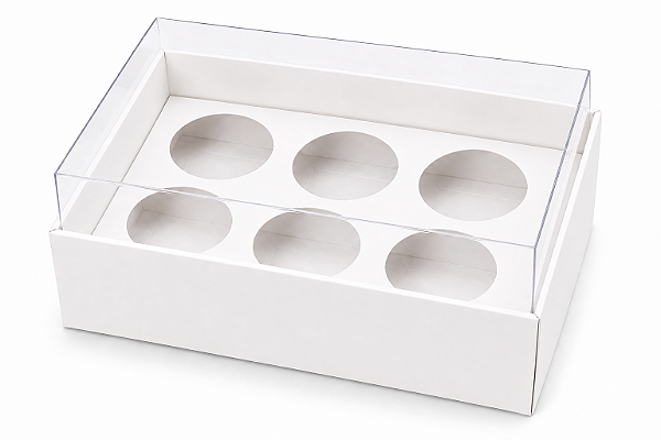 Caixa com Berço para 6 Brigadeiros 12x8x4,5 - Pct com 10 Unidades