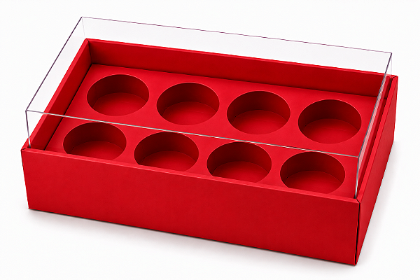 Caixa com Berço para 8 Brigadeiros 16x9x4,5 - Pct com 10 Unidades