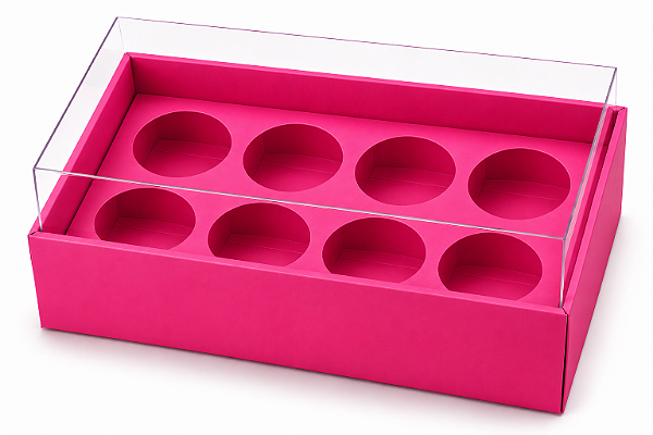 Caixa com Berço para 8 Brigadeiros 16x9x4,5 - Pct com 10 Unidades