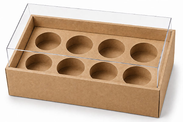 Caixa com Berço para 8 Brigadeiros 16x9x4,5 - Pct com 10 Unidades