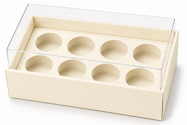 Caixa com Berço para 8 Brigadeiros 16x9x4,5 - Pct com 10 Unidades