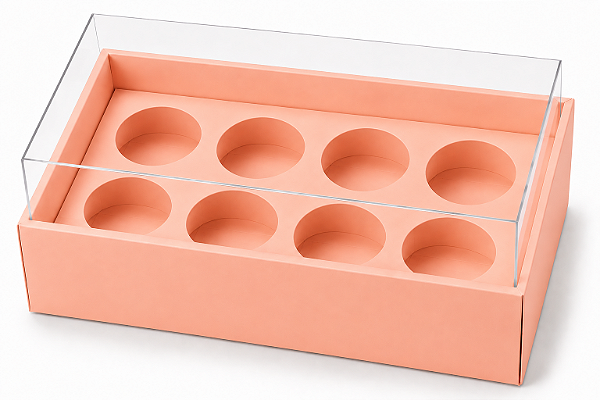 Caixa com Berço para 8 Brigadeiros 16x9x4,5 - Pct com 10 Unidades