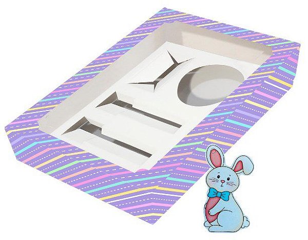 Caixa para Kit de Confeiteiro Coelhinho da Páscoa - 20x13x4