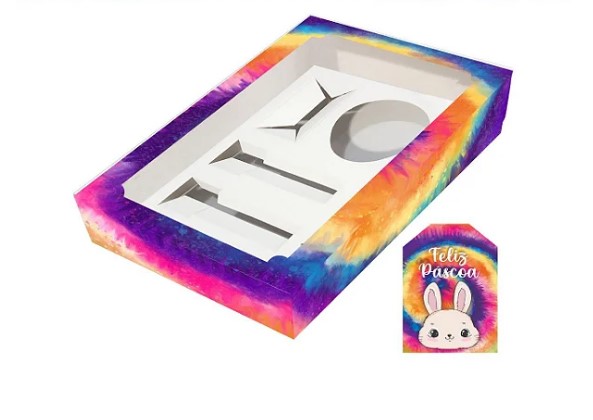 Caixa para Kit de Confeiteiro Tie Dye - 20x13x4