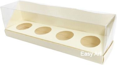 Caixa Vitrine para 4 Ovinhos de Páscoa de 50g - Pct com 10 Unidades
