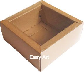 Caixa para 4 Brigadeiros / 01 Brownie - Borda Larga - Pct com 10 Unidades