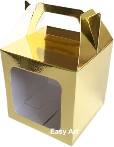 Caixa Maleta 10x10x10 Dourado Brilhante - Pct com 10 Unidades