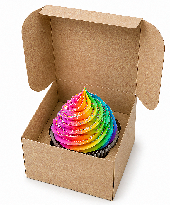 Caixas para 1 Cupcake Padrão - Pct com 10 Unidades