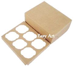 Caixas para 6 Cupcakes com Berço - Pct com 10 Unidades