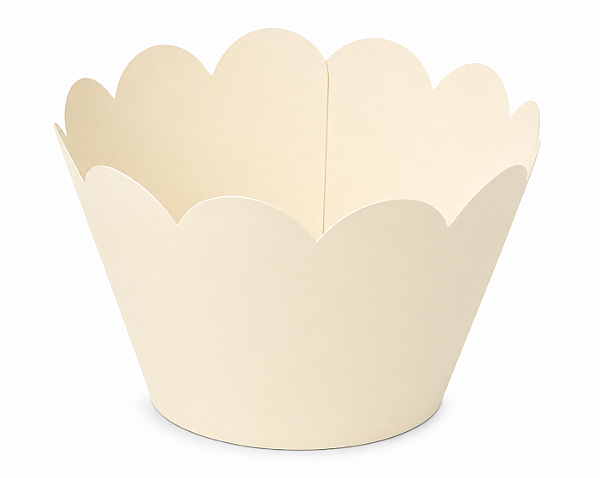 50 Wrapper para Cupcakes 8x5x5 - Marfim
