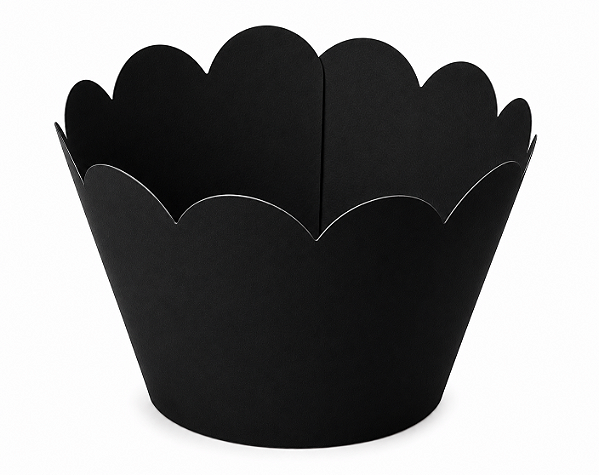 50 Wrapper para Cupcakes 5,5x3,5x4,5 - Preto
