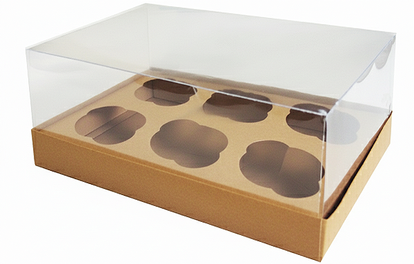 Caixas para 6 Cupcakes Padrão 24x18,5x9 - Pct com 10 Unidades