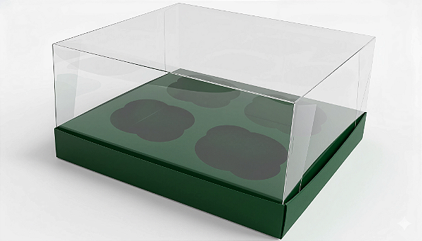 Caixas para 4 Cupcakes Tamanho Padrão 17,5x18,5x9 - Pct com 10 Unidades