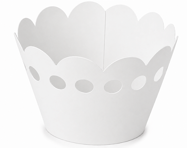 50 Wrapper para Cupcakes 7,5x5x4,5 - Branco