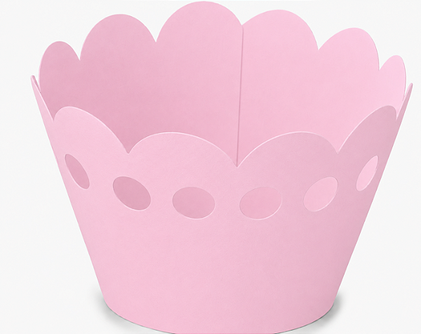 50 Wrapper para Cupcakes 7,5x5x4,5 - Rosa Claro