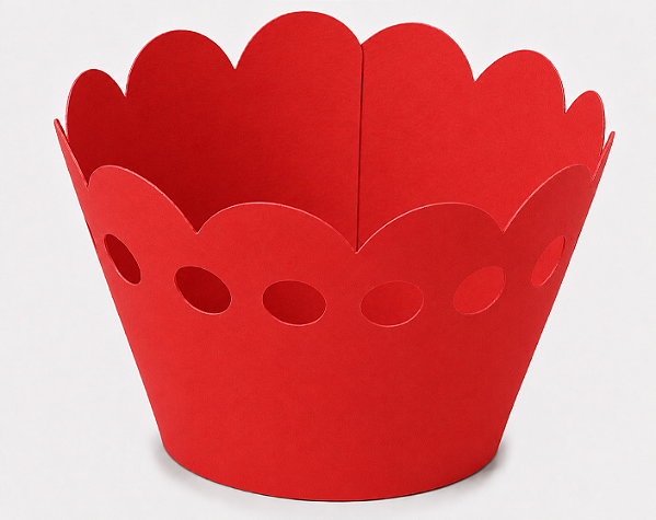 50 Wrapper para Cupcakes 7,5x5x4,5 - Vermelho