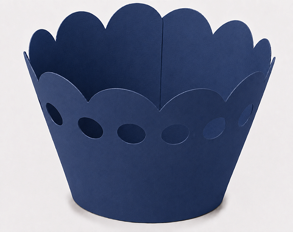 50 Wrapper para Cupcakes 7,5x5x4,5 - Azul Marinho