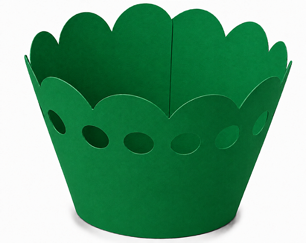 50 Wrapper para Cupcakes 7,5x5x4,5 - Verde Bandeira