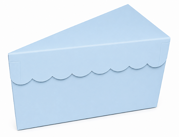 Caixa para Fatia de Bolo - Azul Claro / Pct com 10 Unidades