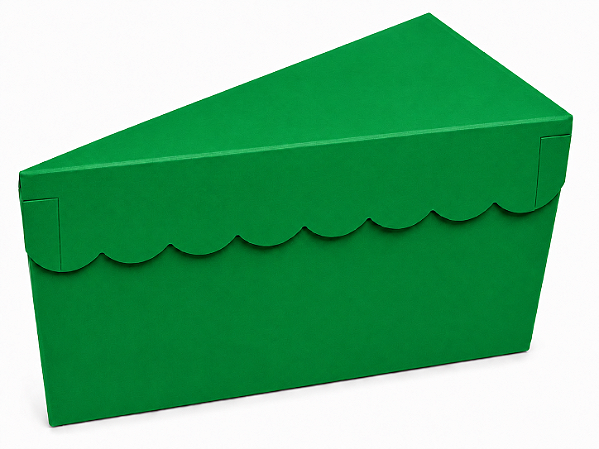 Caixa para Fatia de Bolo - Verde Bandeira / Pct com 10 Unidades