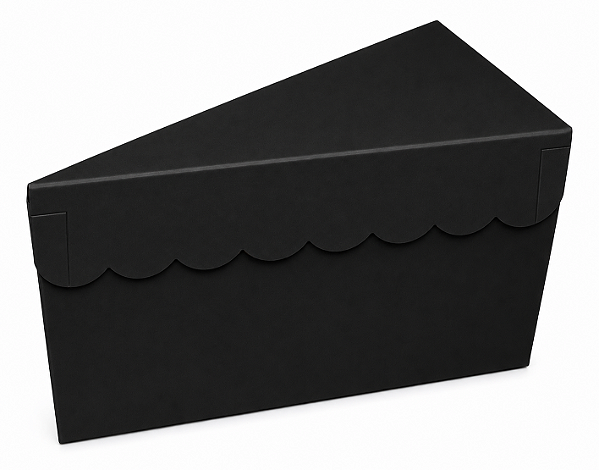 Caixa para Fatia de Bolo - Preto / Pct com 10 Unidades