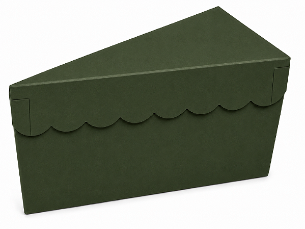 Caixa para Fatia de Bolo - Verde Musgo / Pct com 10 Unidades