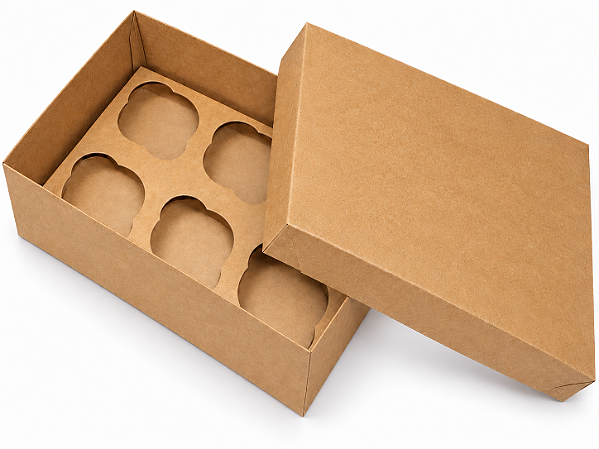 Caixas para Transporte de 6 Mini Cupcakes 17,5x11x6 - Pct com 10 Unidades