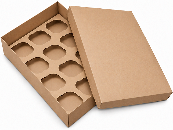 Caixas para Transporte de 12 Mini Cupcakes 23,5x16,8x6 - Pct com 10 Unidades