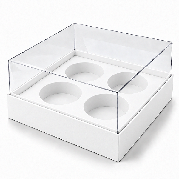 Caixa para 4 Mini Cupcakes 12x12x6 - Pct com 10 Unidades