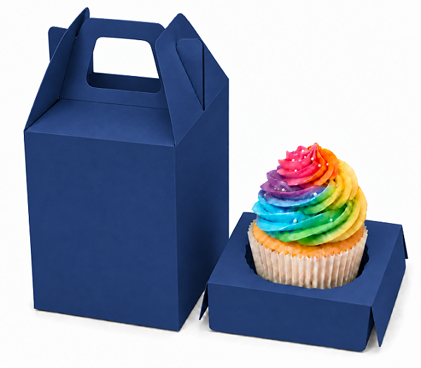 Caixa Maleta para 1 Mini Cupcake 6x6x6 - Pct com 10 Unidades